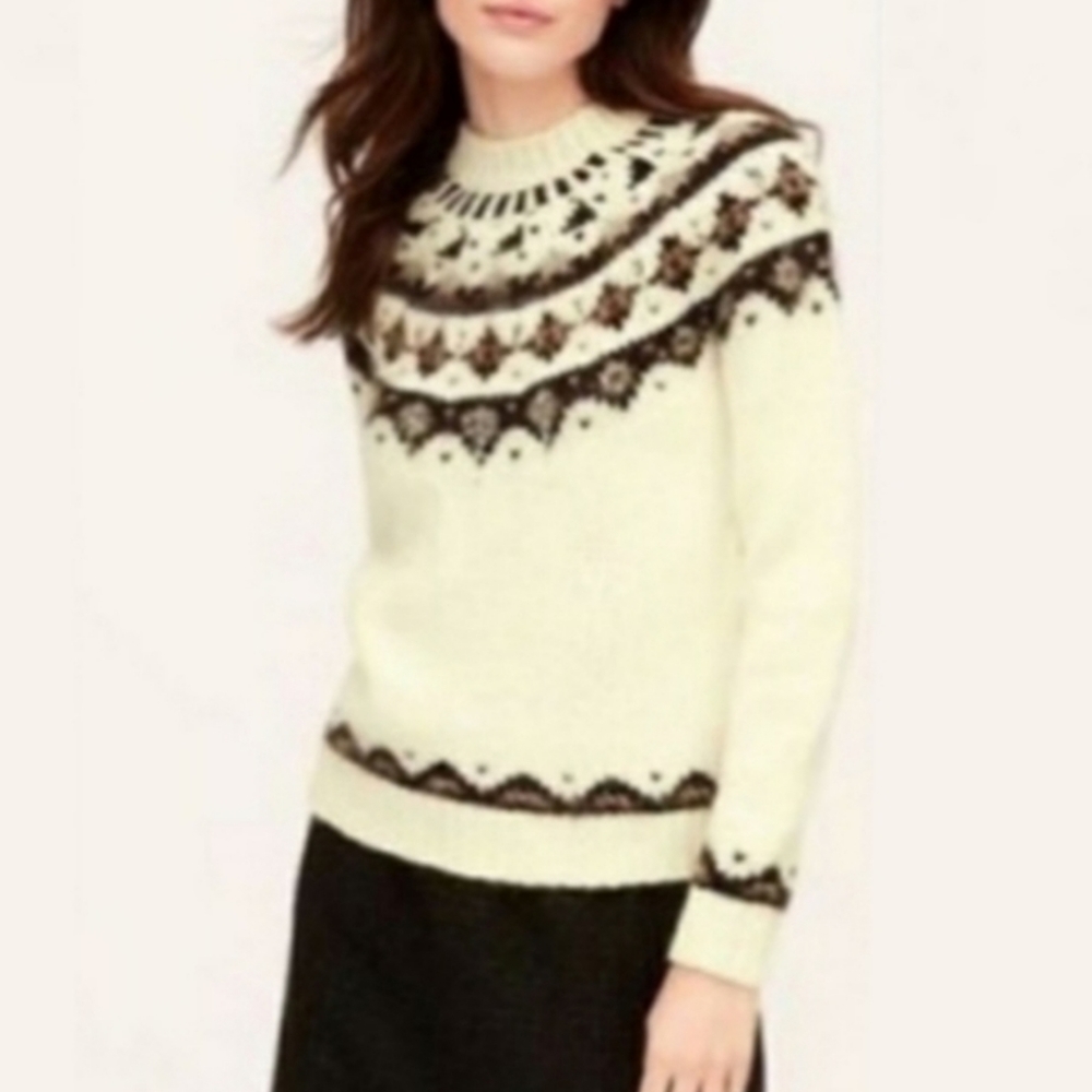 LOFT Fair Isle Alpaca Wool Sweater